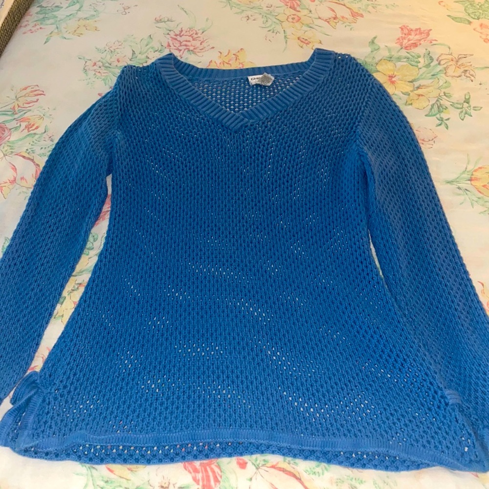Chico’s open weave cotton sweater/pullover .